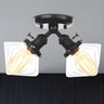 Mini Diamond Amber Glass Semi-Flush Mount Light 2-Light Image - 5