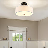 Mini Drum Cylinder Semi-Flush Mount Ceiling Light Image - 2