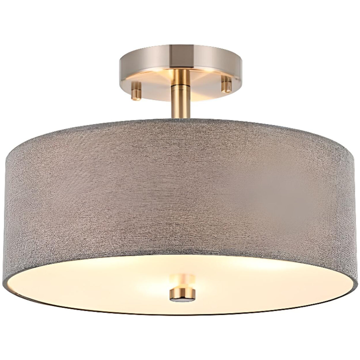 Mini Drum Cylinder Semi-Flush Mount Ceiling Light Image - 6