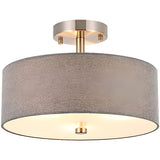 Mini Drum Cylinder Semi-Flush Mount Ceiling Light Image - 6