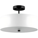 Mini Drum Cylinder Semi-Flush Mount Ceiling Light Image - 7