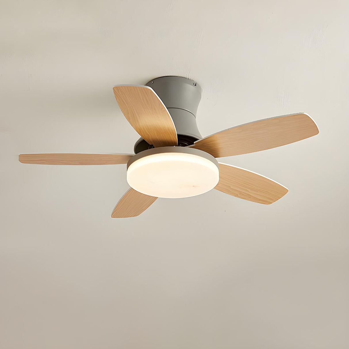 Mini Flush 5 Blade Dimming Ceiling Fan with LED Light Image - 10