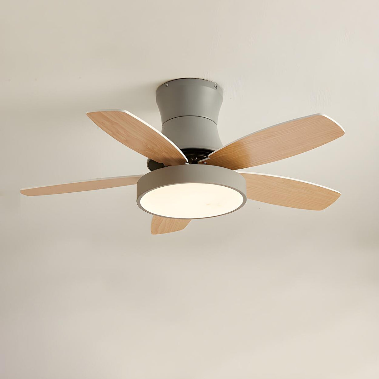 Mini Flush 5 Blade Dimming Ceiling Fan with LED Light Image - 11