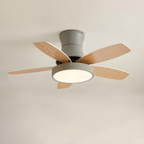 Mini Flush 5 Blade Dimming Ceiling Fan with LED Light Image - 11