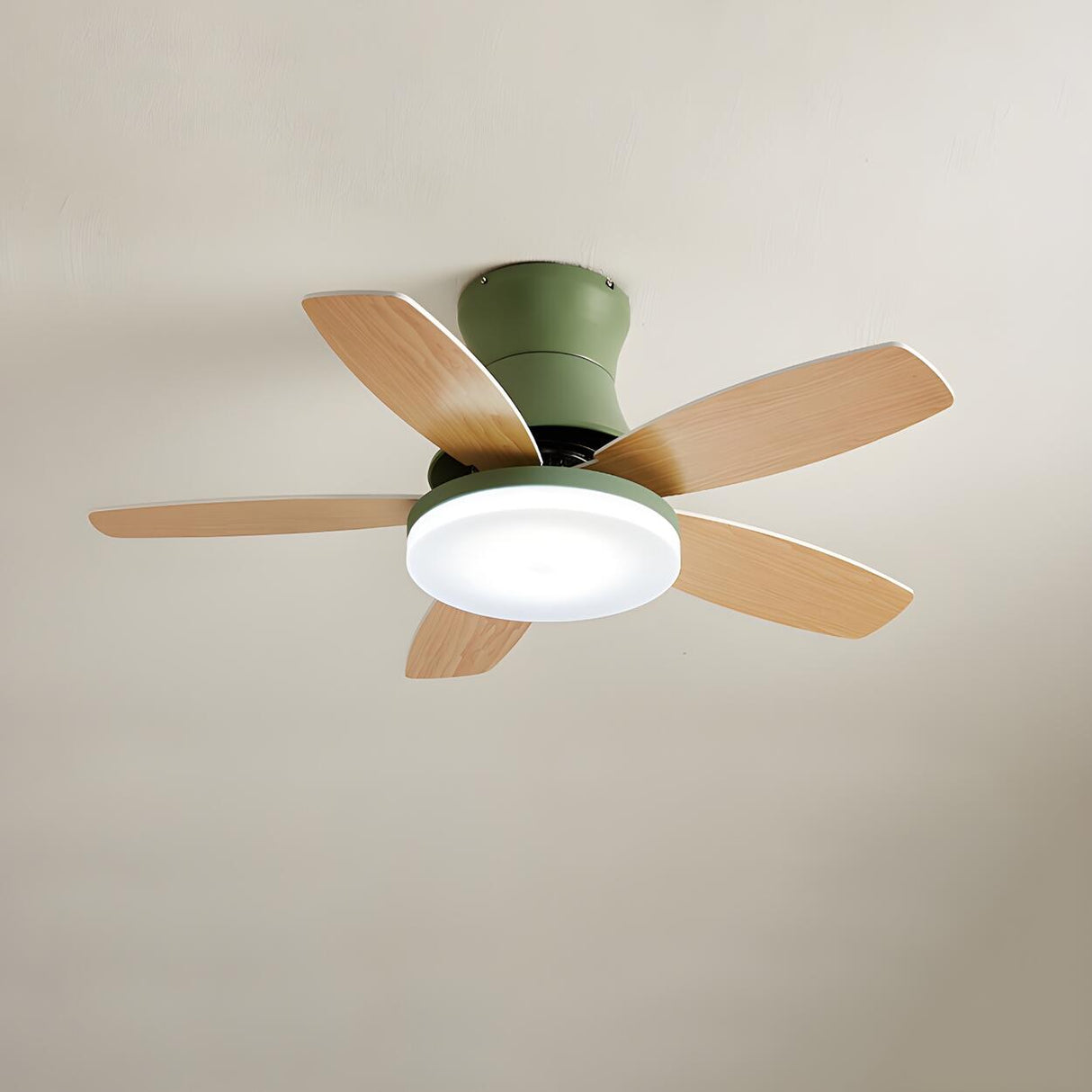 Mini Flush 5 Blade Dimming Ceiling Fan with LED Light Image - 12