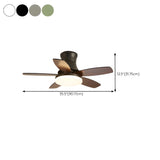 Mini Flush 5 Blade Dimming Ceiling Fan with LED Light #size