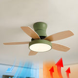 Mini Flush 5 Blade Dimming Ceiling Fan with LED Light Image - 3