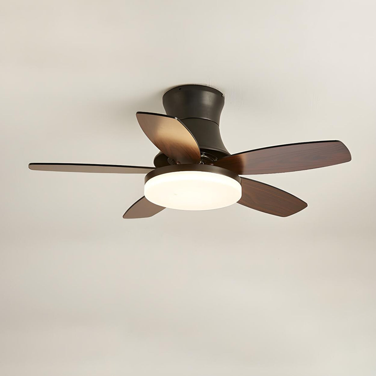 Mini Flush 5 Blade Dimming Ceiling Fan with LED Light Image - 8