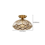 Mini Geometric Gold Glass Semi-Flush Mount Ceiling Lamp #size