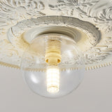 Mini Glass Ball Resin Carving Circle Flush Mount Light Image - 11