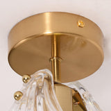 Mini Gold Frosted Glass Shell Semi-Flush Mount Light Image - 7