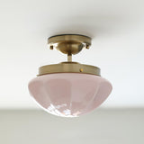 Mini Green Mushroom Glass Semi-Flush Mount Ceiling Lamp Image - 10