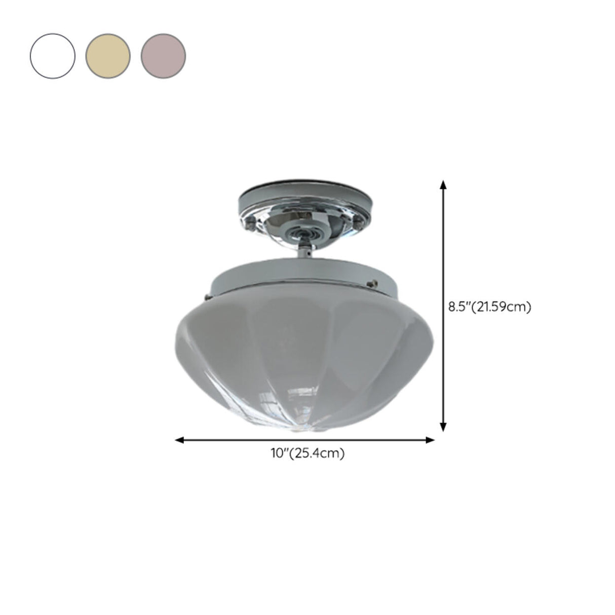 Mini Green Mushroom Glass Semi-Flush Mount Ceiling Lamp 