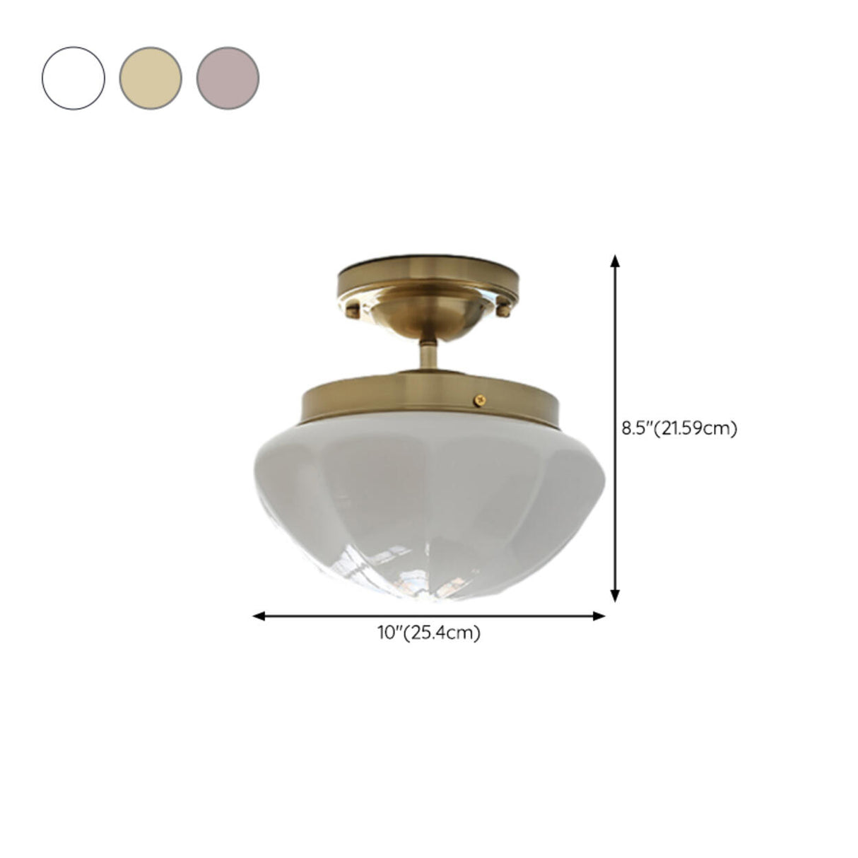 Mini Green Mushroom Glass Semi-Flush Mount Ceiling Lamp Image - 15