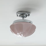 Mini Green Mushroom Glass Semi-Flush Mount Ceiling Lamp Image - 7