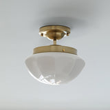 Mini Green Mushroom Glass Semi-Flush Mount Ceiling Lamp Image - 8