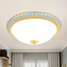 Mini Heart-Edge Bowl-Shaped Glass LED Flush Mount Light Image - 1