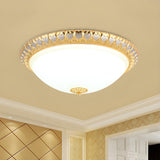 Mini Heart-Edge Bowl-Shaped Glass LED Flush Mount Light Image - 7