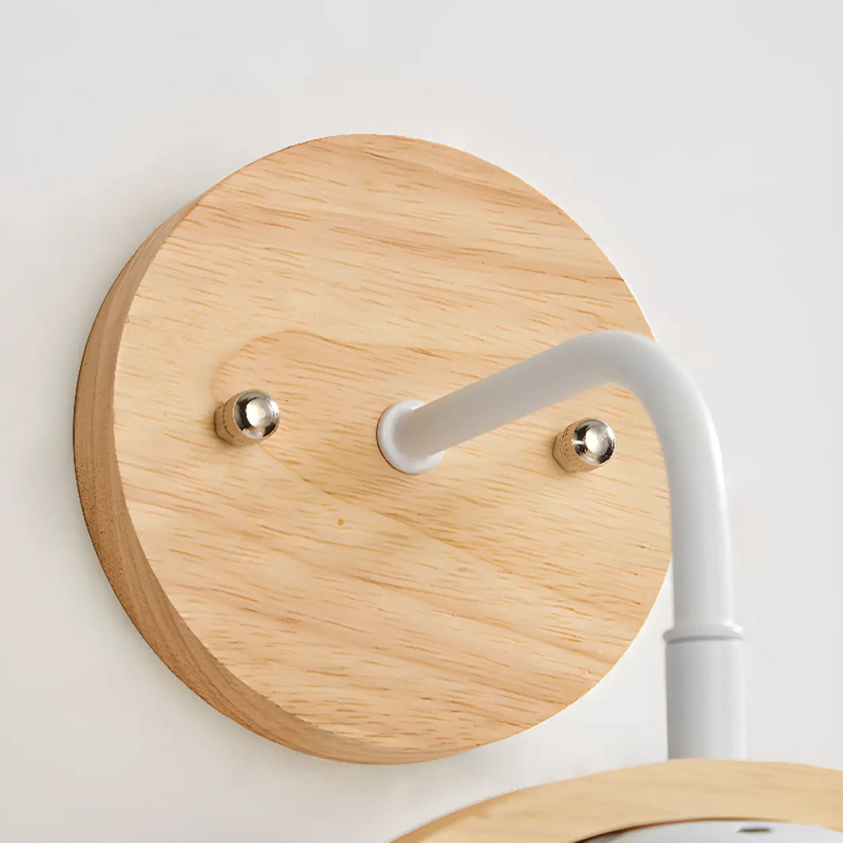 Mini Modern Bird Wood Circular Frame Wall Sconce Image - 7