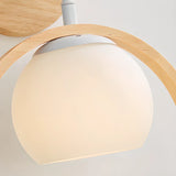 Mini Modern Bird Wood Circular Frame Wall Sconce Image - 8