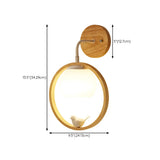 Mini Modern Bird Wood Circular Frame Wall Sconce #size