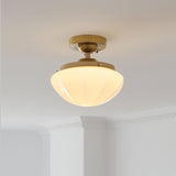 Mini Mushroom Gold Semi-Flush Mount Ceiling Light Image - 1