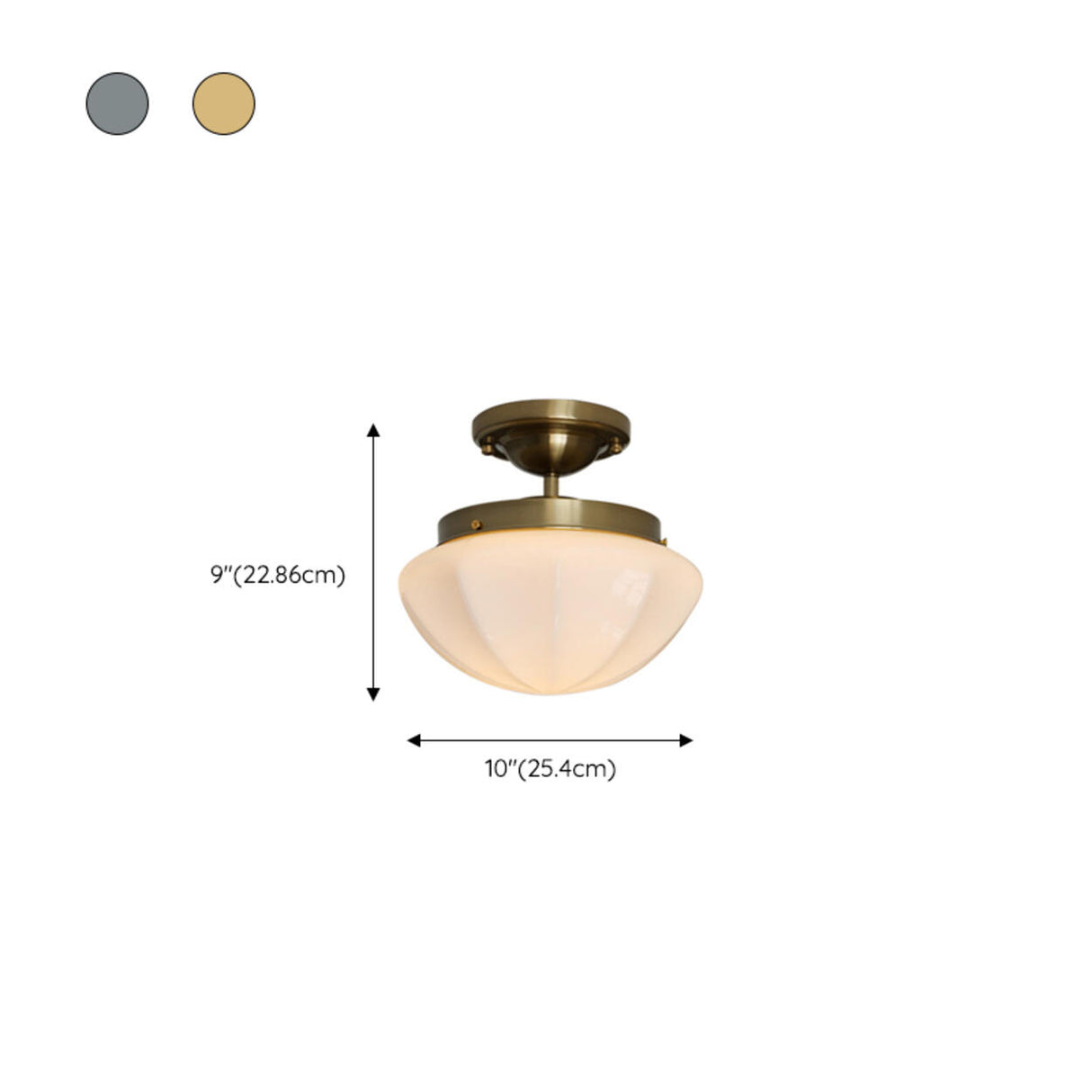 Mini Mushroom Gold Semi-Flush Mount Ceiling Light 