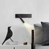 Mini Rectangular Base Cylinder Bedside Reading Wall Sconce Image - 1