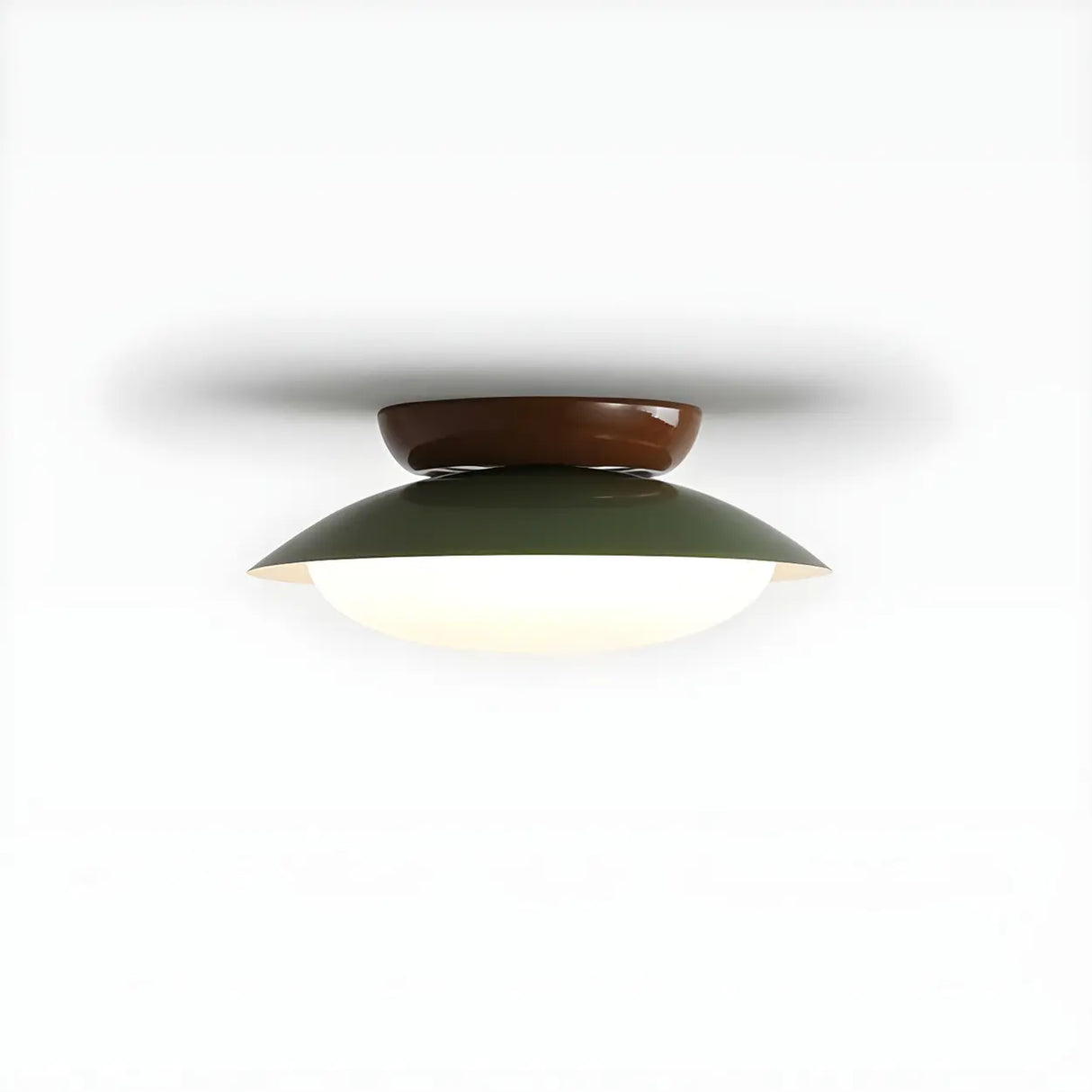 Mini Resin Green Bowl LED Semi-Flush Mout Ceiling Light Image - 1