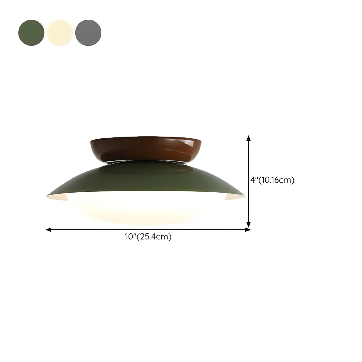 Mini Resin Green Bowl LED Semi-Flush Mout Ceiling Light 