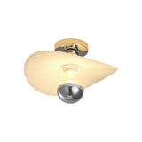 Mini Resin Wavy Glass Semi-Flush Mount Ceiling Light Image - 6