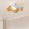 Mini Resin White Wood Flower Semi-Flush Mount Light Image - 3