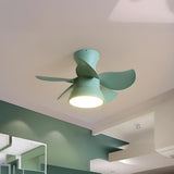 Mini Simple 5 Blade Flush Ceiling Fan with LED Light Image - 1