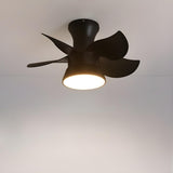 Mini Simple 5 Blade Flush Ceiling Fan with LED Light Image - 13