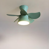 Mini Simple 5 Blade Flush Ceiling Fan with LED Light Image - 15