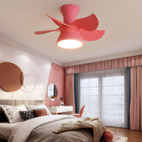 Mini Simple 5 Blade Flush Ceiling Fan with LED Light Image - 17