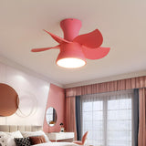 Mini Simple 5 Blade Flush Ceiling Fan with LED Light Image - 6