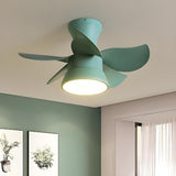 Mini Simple 5 Blade Flush Ceiling Fan with LED Light Image - 8