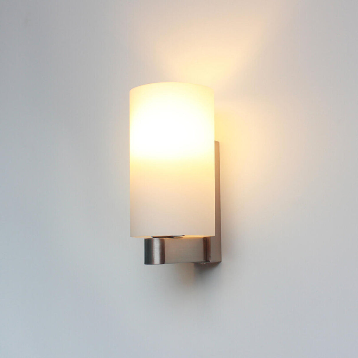 Mini Simple White Cylinder Metal Wall Sconce Light Image - 1