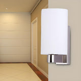 Mini Simple White Cylinder Metal Wall Sconce Light Image - 4