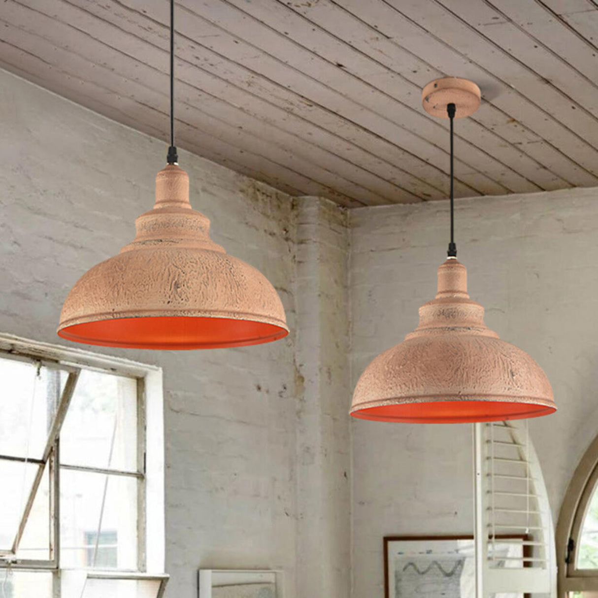 Mini Vintage Industrial Dome Metal Pendant Light Image - 1