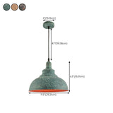 Mini Vintage Industrial Dome Metal Pendant Light #size