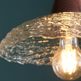 Mini Vintage Textured Glass UFO Brown Pendant Light Image - 10