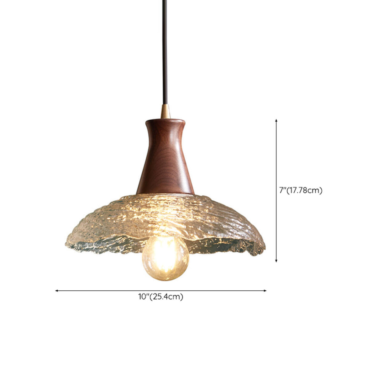 Mini Vintage Textured Glass UFO Brown Pendant Light 