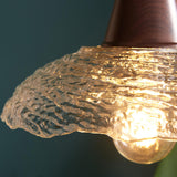 Mini Vintage Textured Glass UFO Brown Pendant Light Image - 9