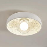 Mini White Bowl Carving Resin Flush Mount Ceiling Light Image - 10