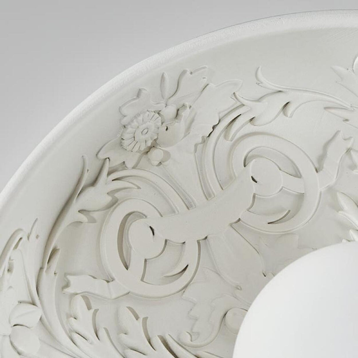 Mini White Bowl Carving Resin Flush Mount Ceiling Light Image - 13