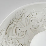 Mini White Bowl Carving Resin Flush Mount Ceiling Light Image - 13