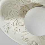 Mini White Bowl Carving Resin Flush Mount Ceiling Light Image - 14