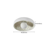 Mini White Bowl Carving Resin Flush Mount Ceiling Light Image - 19